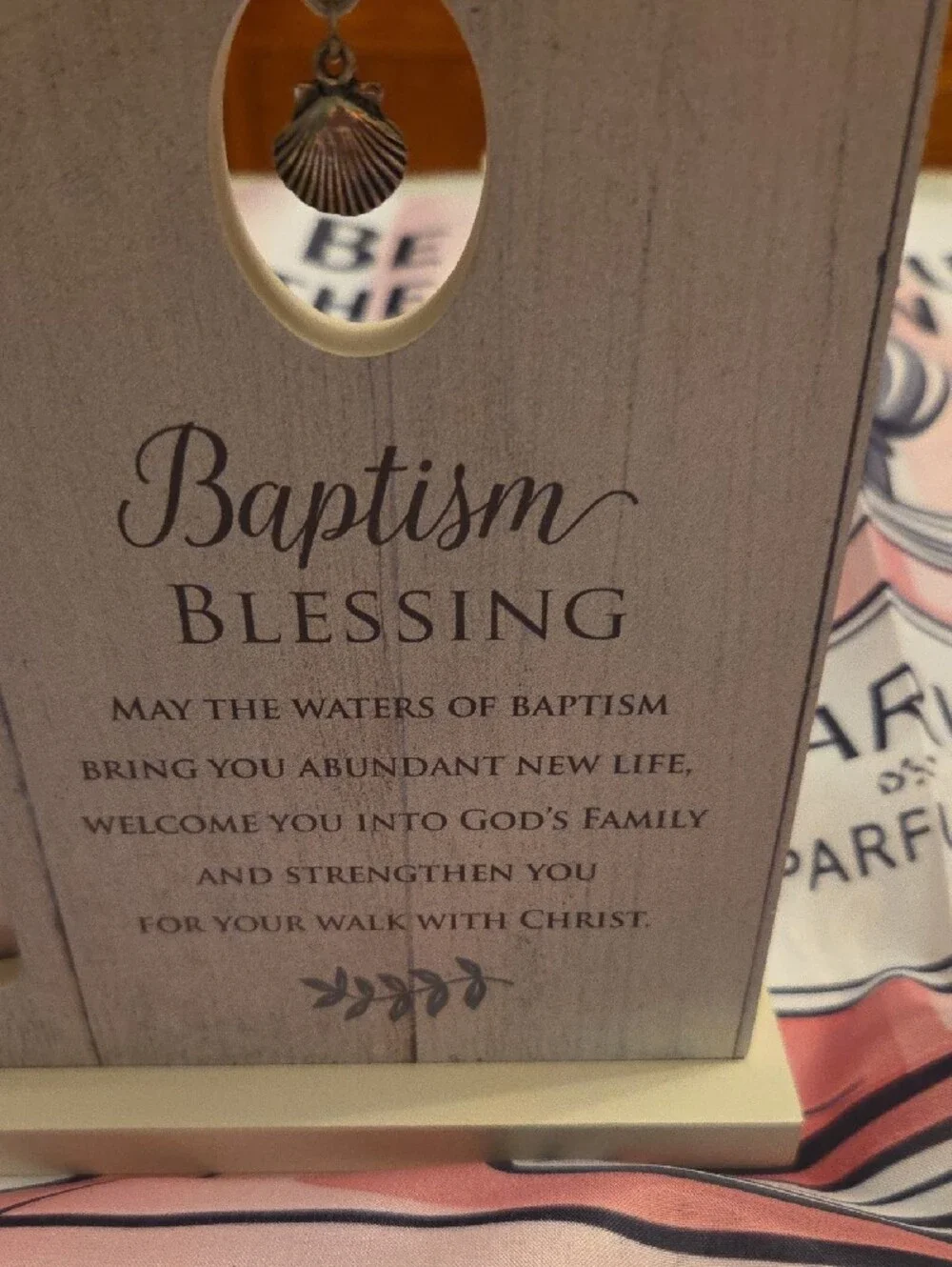 Baptism Blessing Picture Frame – White Wood Finish